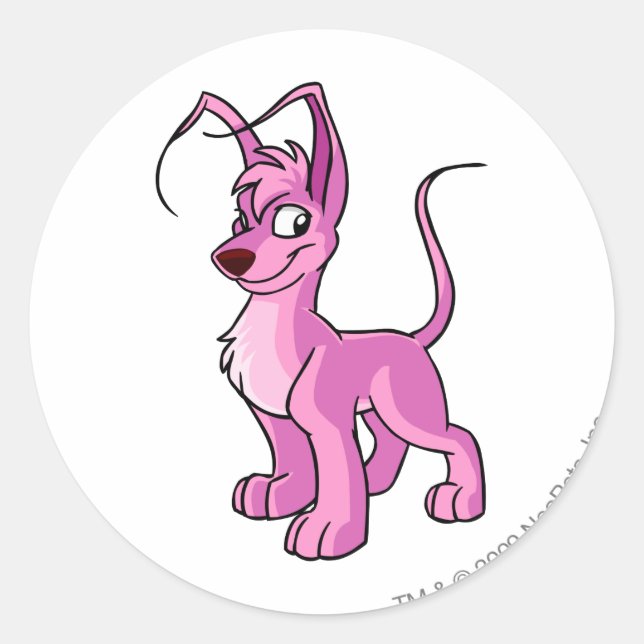 Gelert Pink Runder Aufkleber (Vorderseite)