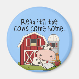 Gelesen 'bis die Kühe kommen Zuhause Magnet