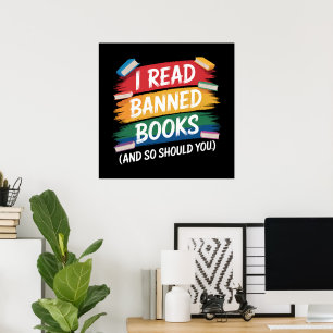 gelesene verbotene Bücher Bibliothekar Woche Poster