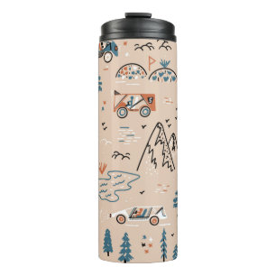 Gelfändefahren. Bergwald-Rallye. Spielzeugauto Ren Thermosbecher