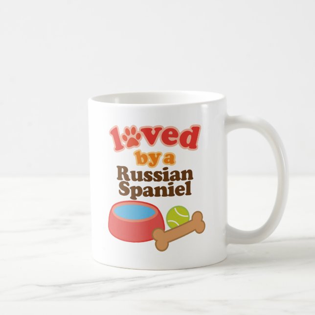 Geliebt durch einen russischen Spaniel Tasse (Rechts)
