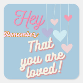 geliebt quadratischer aufkleber