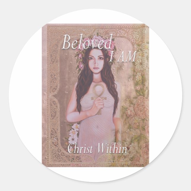 Geliebt Runder Aufkleber (Vorderseite)