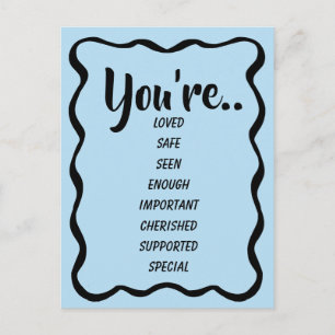 Geliebt Sicher Genug BLAU Inspirierend Freundlic Postkarte