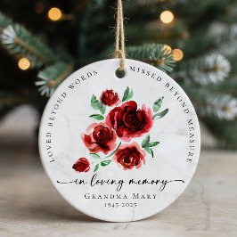 Geliebt über Worte hinaus Rosen in liebevoller Eri Keramik Ornament