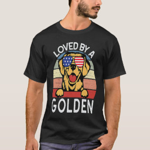 Geliebt von einem Golden Retriever Süßer Patriotis T-Shirt