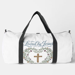 Geliebt von Jesus Florales Kreuz Christliches T-Sh Duffle Bag