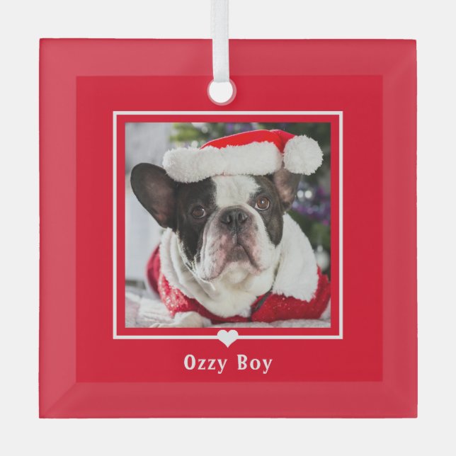 Geliebte eine EDITABLE FARBE Custom Foto Ornament Aus Glas (Vorderseite)