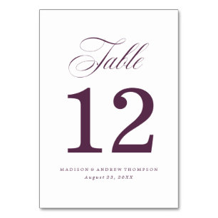 Geliebte Hochzeitstisch-Nummern-Karten Tischnummer