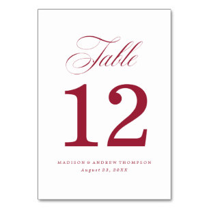 Geliebte Hochzeitstisch-Nummern-Karten Tischnummer