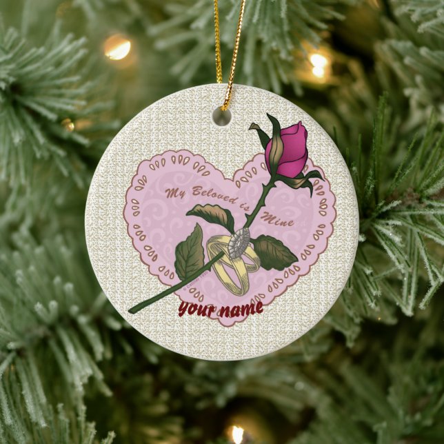 Geliebte Rose Keramik Ornament (Baum)