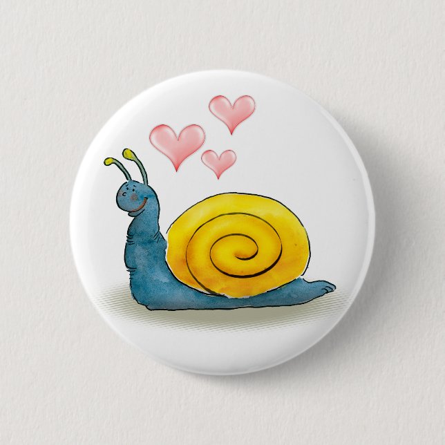 Geliebte Schnecke mit großem Herz | reizendem Tier Button (Vorderseite)