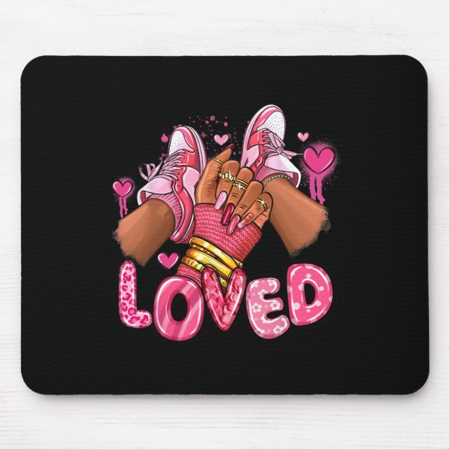 Geliebte Valentinstag Afro Sneaker Valentinstag Fr Mousepad (Vorne)