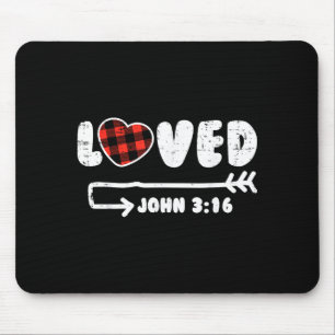 Geliebter John 3_16 Herz Valentinstag Bibel Christ Mousepad