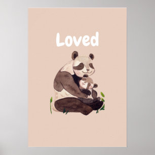Geliebter süßer Panda-Bär umarmt Baby-Nursery-Kuns Poster