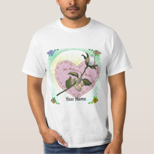 Geliebtes Weißes Rosenherz T-Shirt