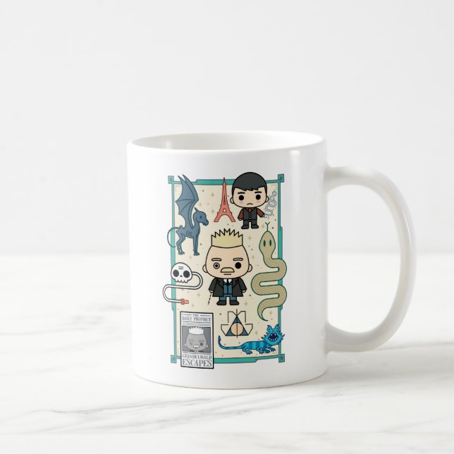 GELLERT GRINDELWALD™ & Barebone-Cartoon Kaffeetasse (Rechts)