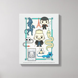 GELLERT GRINDELWALD™ & Barebone-Cartoon Leinwanddruck