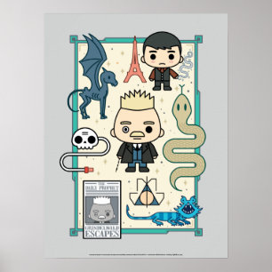 GELLERT GRINDELWALD™ & Barebone Cartoon Poster