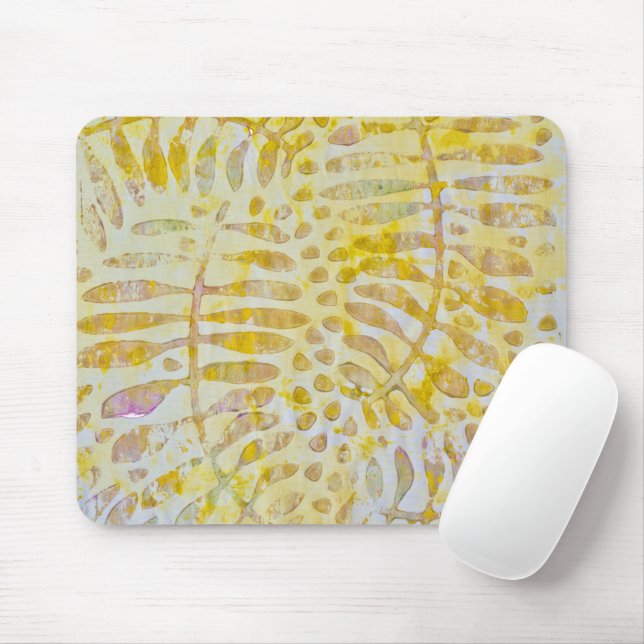 Gelli Printed Golden Blätter Mousepad (Mit Mouse)