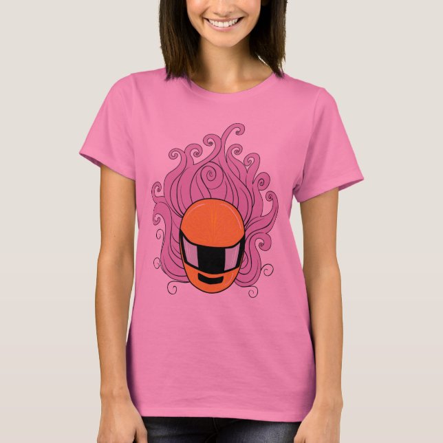 Gelockte Dame Rider Long Sleeve T-Shirt (Vorderseite)