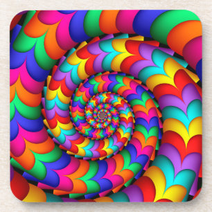 Gelockte Spulen-Regenbogen-Spirale-Untersetzer Getränkeuntersetzer