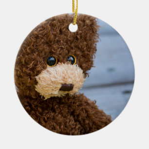Gelockter Brown-Teddybär Keramikornament