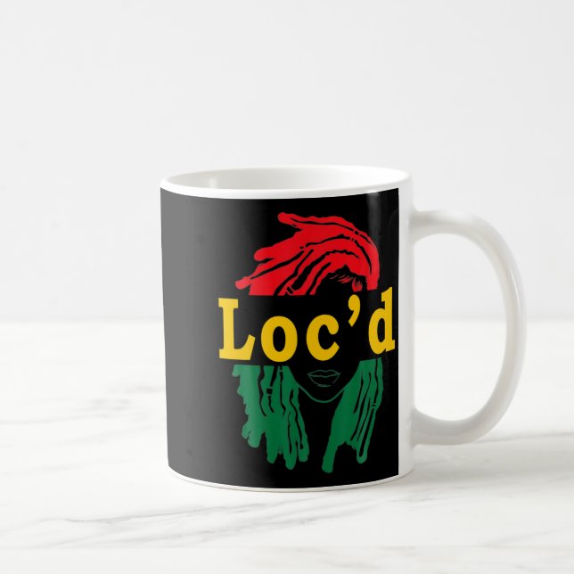 gelocktes Haar schwarze Frau Melanin Mädchen Junet Kaffeetasse (Rechts)