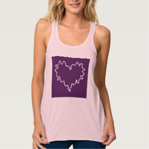 Gelocktes Herz-lila Behälter-Spitze Tank Top