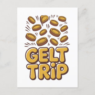 Gelt Trip Funny Hanukkah jüdisch Jude Hebräische K Ankündigungspostkarte