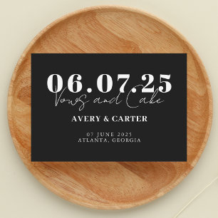Gelübde und Kuchen Lustige Minimalistische Hochzei Save The Date