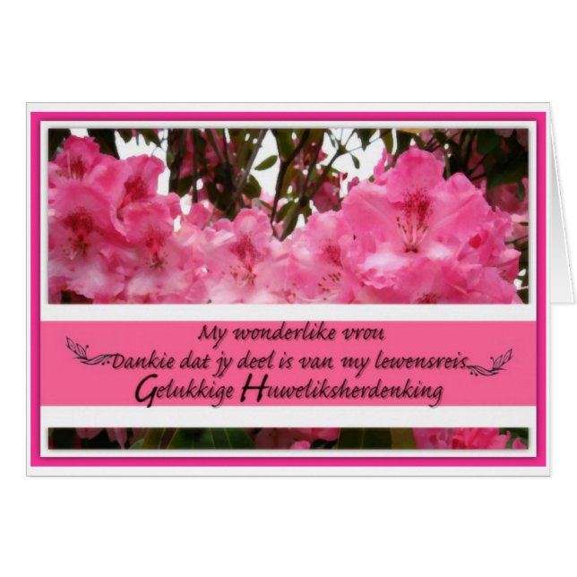 Gelukkige Huweliksherdenking mein vrou (Vorderseite (Horizontal))