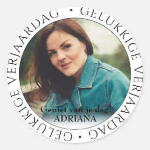 Gelukkige verjaardag runder aufkleber