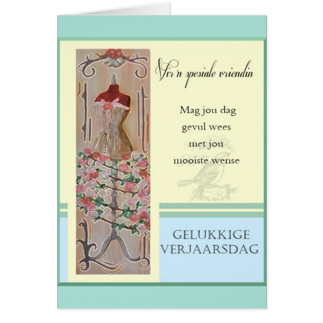 Gelukkige Verjaarsdag - Vir'n spesiale vriendin (Vorne)
