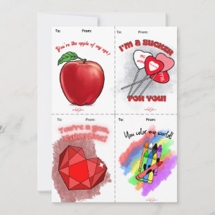 Gem Cut & Share Kids Valentine Day Cards Feiertagskarte