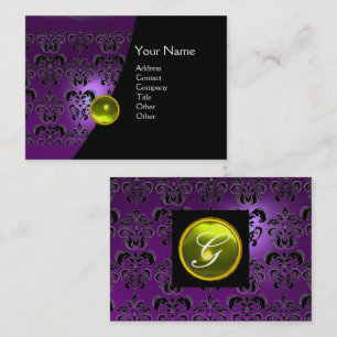 GEM DAMASK MONOGRAM Amethyst lila Visitenkarte