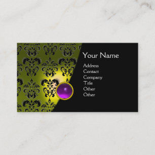 GEM DAMASK MONOGRAM lila Amethyste Visitenkarte