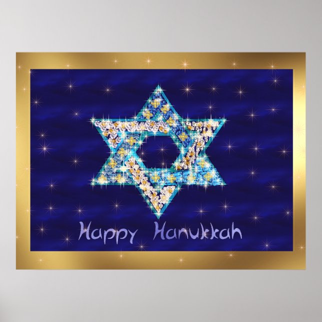 Gem dekoriert Star of David Poster (Vorne)