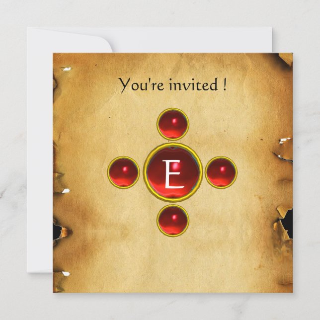 Gem Kreuz 1. Heilige Kommune / Christening rot Einladung (Vorderseite)