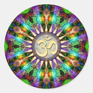 Gem Mandala Golden Om Spirituelle Art Sticker