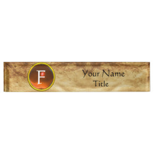 GEM MONOGRAM, ORANGE SAPPHIRE, Perchire Namensplakette