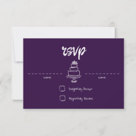 Gem & Pen RSVP Card Amethyst Karte