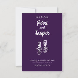 Gem & Pen Save the Date Amethyst