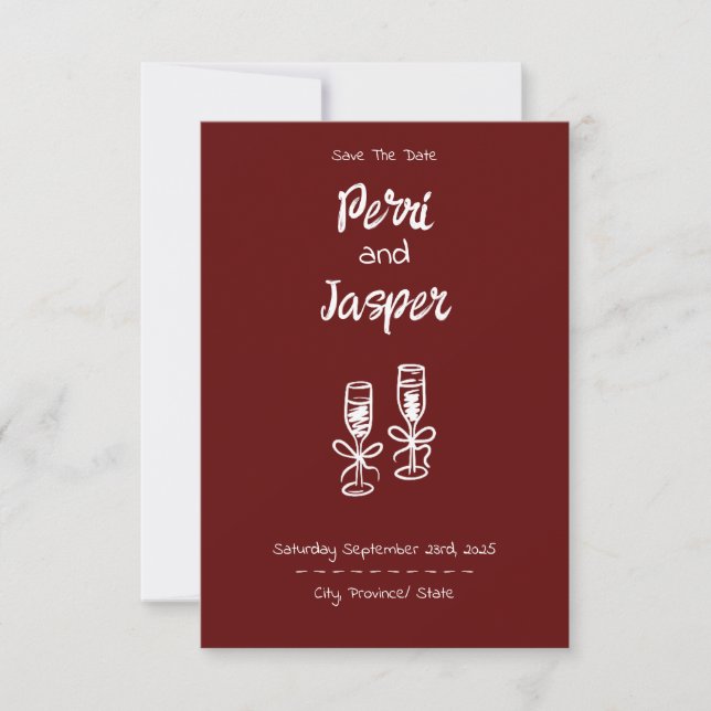 Gem & Pen Save the Date Ruby (Vorderseite)