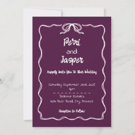 Gem & Pen Wedding Einladung Magenta