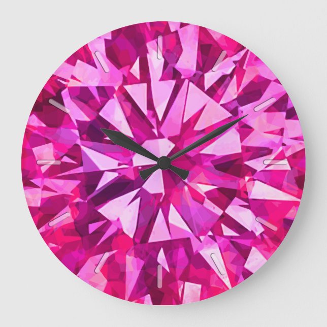 Gem Pink mit der Technik Große Wanduhr (Vorderseite)