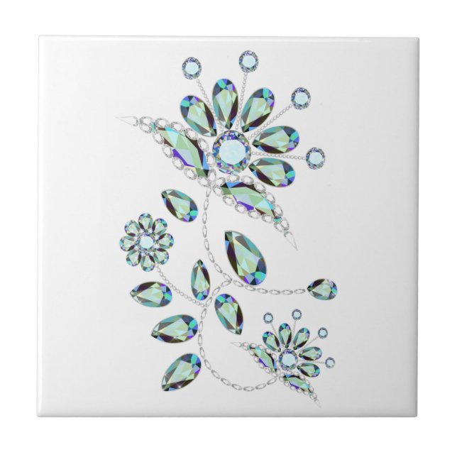 Gem Stone Gold Filigree Fliese (Vorderseite)