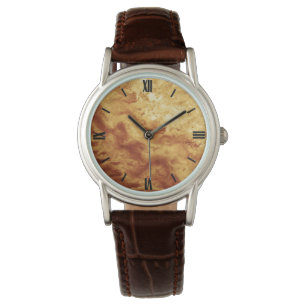 Gem Stone Pattern, Golden Tiger Eye Women Armbanduhr