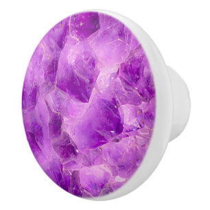 Gem Stone Pattern, Lila Amethyst Keramikknauf