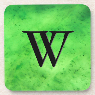 Gem Stone Pattern, Limettengrüne Jade & Black Onyx Getränkeuntersetzer